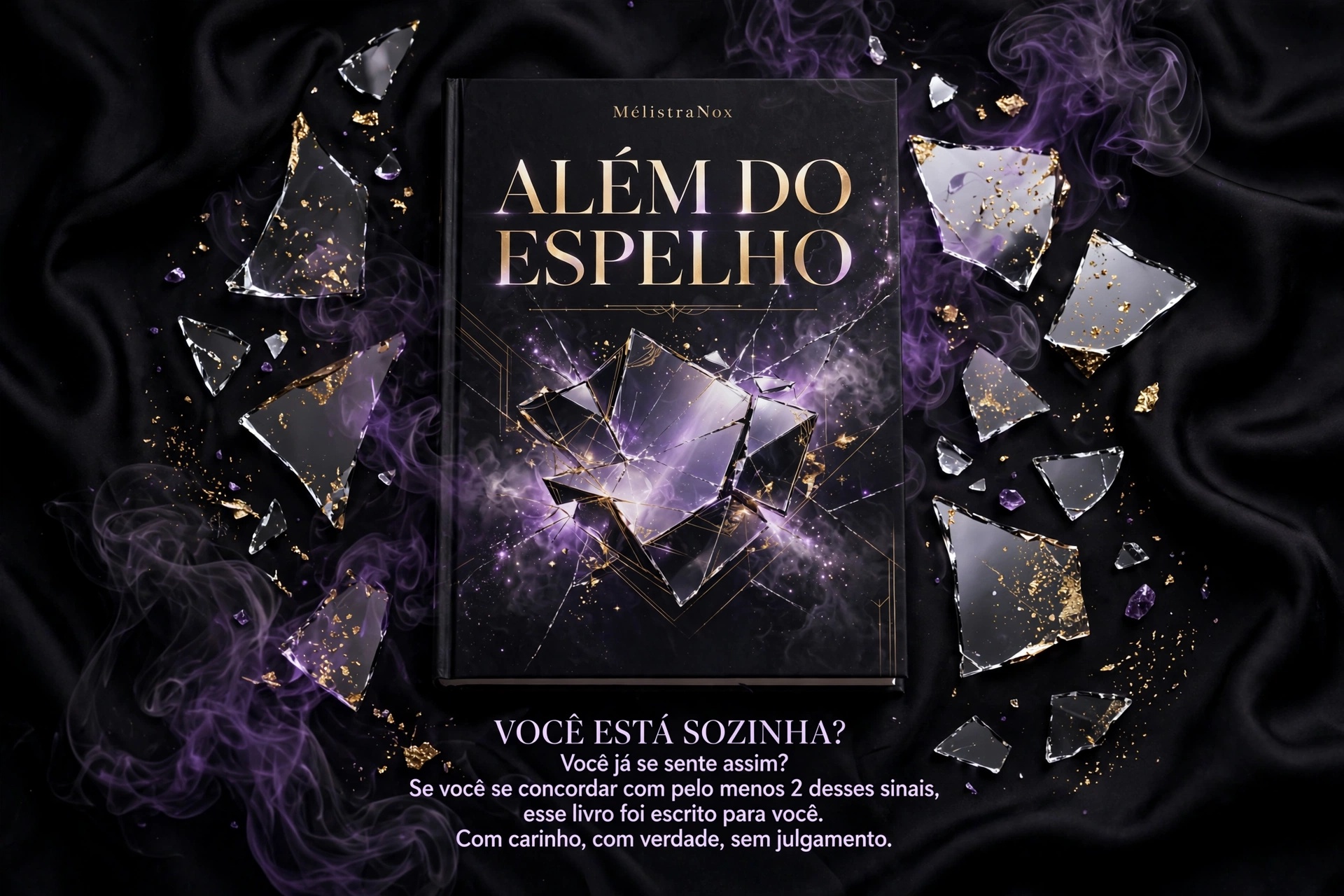 Arte promocional original do livro Além do Espelho